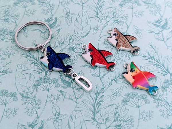 Shark keychain, shark keyring, shark lover gifts, nautical keychain, animal keychain, nautical themed, shark party favors, aquarium keychain