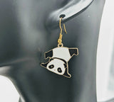 Panda earrings, panda jewellery, panda lover gifts, panda themed, zoo keeper inspired gifts, zoo animal earrings, bear earrings, bear lovers