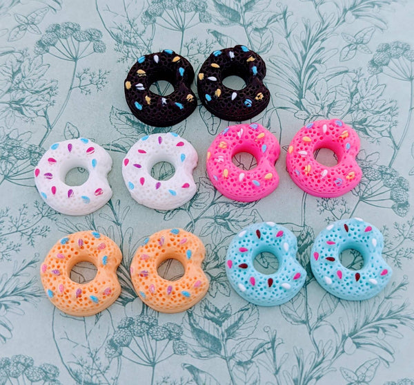 Donut stud earrings, donut lover gifts, foodie earrings, pastry chef gifts, pastry chef inspired, cake earrings, cake lover gifts,