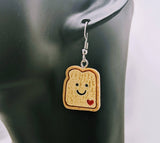 Toast earrings, baker gifts, pastry chef earrings, chef jewelry, chef gifts, kawaii earrings, foodie earrings, foodie jewellery, food themed