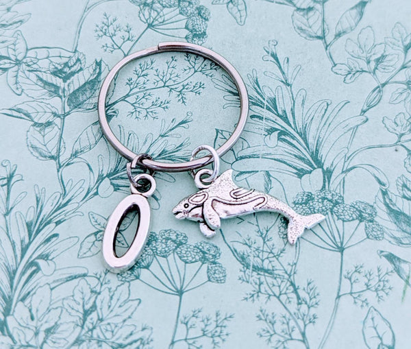 Whale Keychain, killer whale keyring, whale lover bag charm, nautical bag accessories, nautical themed gifts, scuba diving Keychain,