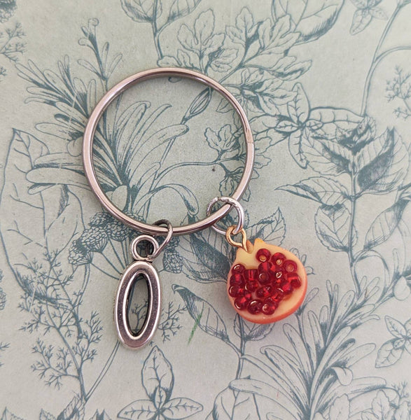 Pomegranate keychain, pomegranate lover gifts, fruit inspired gifts, fruit Keychain, fruit lover gifts, foodie gifts, vegan inspired gifts