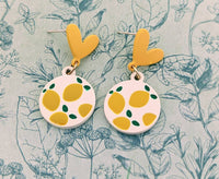 Lemon earrings, lemon jewelry, lemon lovers, fruit earrings, fruit jewellery, food earrings, foodie gifts,  vegan earrings, vegan gifts,