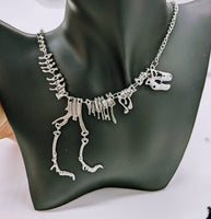 Dinosaur pendant necklace, t-rex necklace, t-rex jewelry, statement necklace, gothic necklace, gothic jewelry, tyrannosaurus necklace,