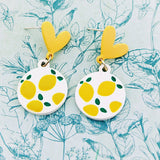 Lemon earrings, lemon jewelry, lemon lovers, fruit earrings, fruit jewellery, food earrings, foodie gifts,  vegan earrings, vegan gifts,