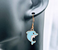 Dolphin earrings, dolphin jewellery, gifts for dolphin lovers, nautical earrings, marine biologist gifts, diving gifts, ocean inspired gifts