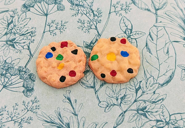 Cookie earrings, stud earrings, cookie inspired gifts, cookie lover gifts, foodie gifts, foodie earrings, pastry chef gifts, food earrings