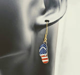 Flip flop earrings, flip flop lover gifts, USA flag gifts, USA flag earrings, thanksgiving gifts, American earrings, American themed,