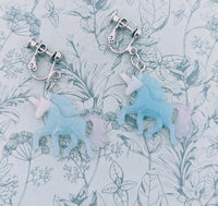 Unicorn clip on earrings, unicorn jewelry, unicorn lover gifts, children's jewellery, children's earrings, gifts for children, kids gifts