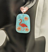 Flamingo earrings, statement earrings, statement jewellery, gifts for flamingo lovers, flamingo jewellery, bird earrings, bird jewellery,