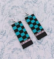 Checker earrings, skater earrings, statement earrings, statement jewelry, retro earrings, retro jewelry, gifts for skater girls, skater gift