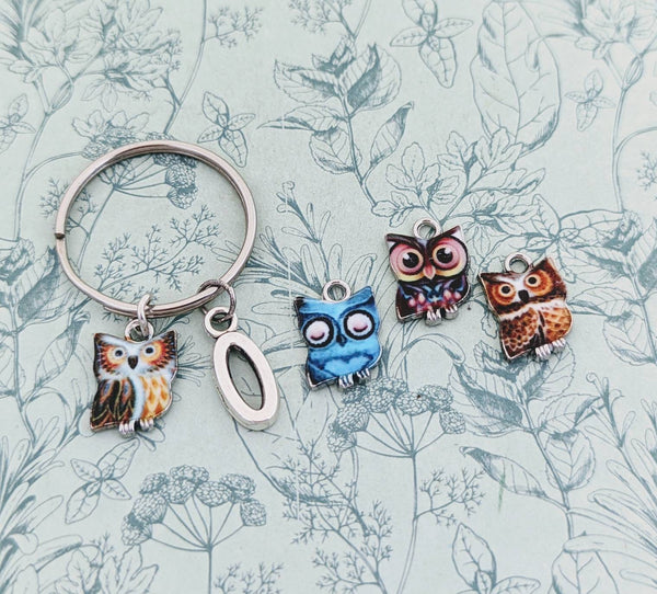 Owl Keychain, owl keyring, owl lover gifts, owl owner gifts, bird keeper gifts, owl bag charm, owl accessories, owl zipper charm,