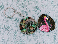 Flamingo Keychain, cheetah keyring, flamingo gifts, cheetah gifts, gifts for animal lovers, gifts for flamingo lovers, flamingo inspired,