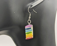 Rainbow cake earrings, baker earrings, gifts for a baker, caker lover gifts, birthday earrings, chef earrings, food earrings, food critic