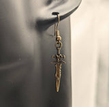 Dagger earrings, sword earrings, dagger jewelry, Halloween earrings, Halloween jewellery, knife earrings, cosplay gifts, cosplay earrings