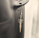 Dagger earrings, sword earrings, dagger jewelry, Halloween earrings, Halloween jewellery, knife earrings, cosplay gifts, cosplay earrings