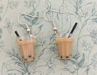 Bubble tea earrings, bubble tea jewelry, tea lover gifts, novelty earrings, novelty jewellery, barista earrings, gifts for a barista,