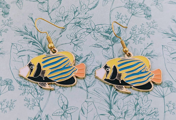 Angel fish earrings, fish lover gifts, gifts for fish keepers, fish jewellery, fish inspired, nautical themed, nautical inspired, fish gifts