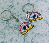 Socially awkward keychain, friend gift, novelty keychain, novelty gifts, anxiety keychain, motivational quotes, motivational keychain,