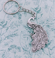 Peacock keychain, peacock lover gifts, peacock keyring, peacock bag charm, bird keychain, gifts for peacock lover, zoo keeper gifts,