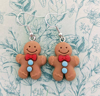 Gingerbread man earrings, gingerbread man jewelry, Christmas earrings, Christmas jewelry, Christmas lover gifts, festive earrings,