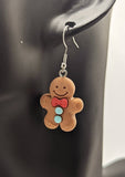 Gingerbread man earrings, gingerbread man jewelry, Christmas earrings, Christmas jewelry, Christmas lover gifts, festive earrings,