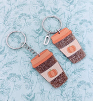 Pumpkin latte keychain, coffee lover gifts, coffee keychain, coffee addict gifts, autumn lover gifts, cozy autumn, Halloween gifts,