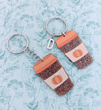 Pumpkin latte keychain, coffee lover gifts, coffee keychain, coffee addict gifts, autumn lover gifts, cozy autumn, Halloween gifts,