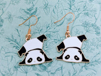 Panda earrings, panda jewellery, panda lover gifts, panda themed, zoo keeper inspired gifts, zoo animal earrings, bear earrings, bear lovers