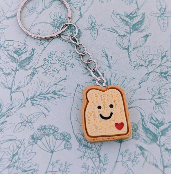 Toast food keychain,