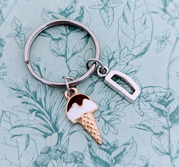 Ice cream keychain, ice cream keyring, ice cream lovers, chef keychain, chef gifts, ice cream inspired gifts, food keychain, food inspired