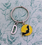 Bat Keychain, bat keyring, Halloween bag accessories, bat bag charm, spooky Keychain, spooky gifts, vampire Keychain, vampire keyring,