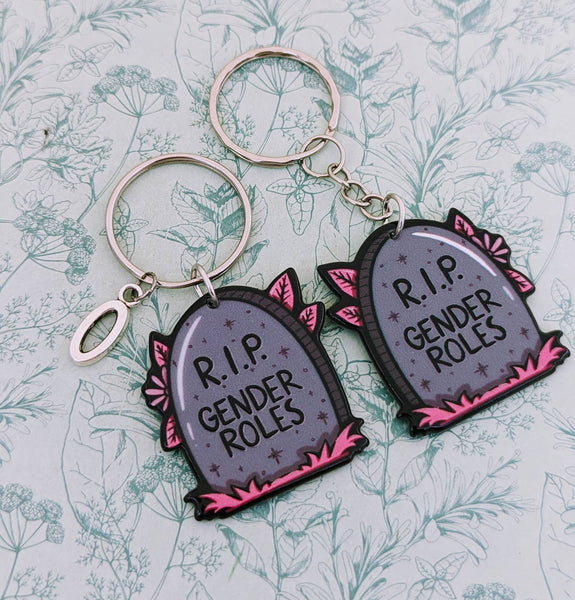 Rip gender roles Keychain, non binary Keychain, non binary gifts, LGBT keychain, LGBT keyring, LGBT gifts, feminist gifts, feminism gifts