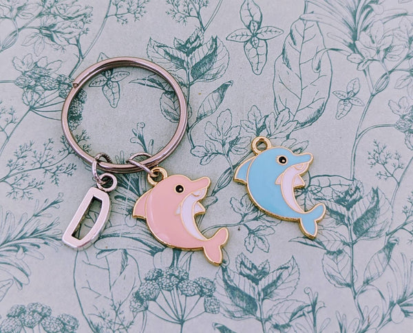 Dolphin keychain, dolphin keyring, dolphin lover gifts, dolphin inspired, children's bag accessories, sea animal keychain, ocean themed gift