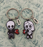 Halloween couples Keychain, gothic couple gifts, zombie Keychain, zombie lover gifts, Halloween gifts, gothic Keychain, anniversary gifts