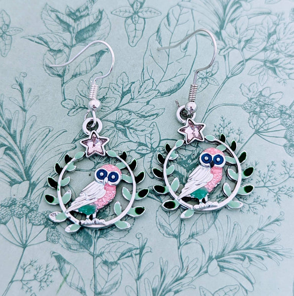 Owl earrings, owl jewellery, owl lover gifts, owl jewelry, owl accessories, bird watcher gifts, bird watcher earrings, cute earrings,