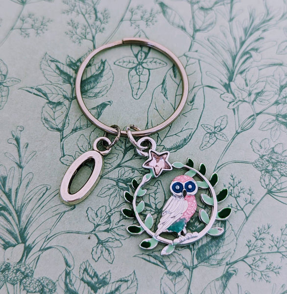 Owl Keychain, owl Keyring, owl bag accessories, gifts for owl lovers, bird watcher gifts, barn owl gifts, gifts for bird lovers, bird gifts