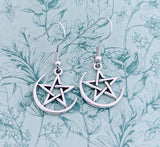 Pentagram earrings, witch earrings, pentagram jewellery, witch jewellery, witch coven gifts, wiccan jewelry, wiccan earrings, gothic gifts,