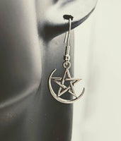 Pentagram earrings, witch earrings, pentagram jewellery, witch jewellery, witch coven gifts, wiccan jewelry, wiccan earrings, gothic gifts,