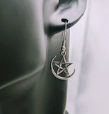 Pentagram earrings, witch earrings, pentagram jewellery, witch jewellery, witch coven gifts, wiccan jewelry, wiccan earrings, gothic gifts,