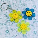 Flower keychain, festival gifts, flower bag accessories, hippie keychain, hippie inspired, gifts for a hippie, florist gifts, flower themed