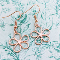 Rose gold flower earrings, floral earrings, floral jewellery, bridesmaid gifts, bridesmaid earrings, flower inspired gifts, flower lover