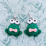 Frog earrings, frog lover gifts, novelty earrings, novelty jewellery, frog jewellery, gifts for frog lovers, reptile earrings, reptile lover