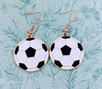 Football earrings, statement earrings, statement jewellery, football jewellery, football lover gifts, football fan gifts, sports earrings