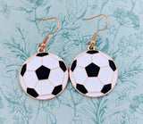 Football earrings, statement earrings, statement jewellery, football jewellery, football lover gifts, football fan gifts, sports earrings