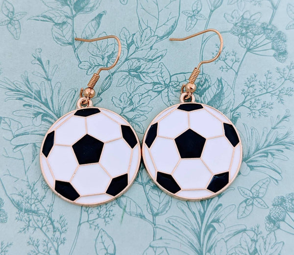 Football earrings, statement earrings, statement jewellery, football jewellery, football lover gifts, football fan gifts, sports earrings