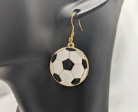 Football earrings, statement earrings, statement jewellery, football jewellery, football lover gifts, football fan gifts, sports earrings