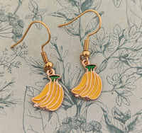 Banana earrings, banana jewelry, banana jewellery, banana lover gifts, vegan earrings, fruit earrings, fruit jewellery, fruit lover gifts