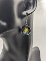 Dragon eye earrings, dragon jewelry, dragon lover gifts, dragon inspired gifts, dinosaur eye earrings, dinosaur jewelry, dinosaur lover gift