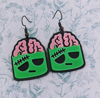 Zombie earrings, zombie jewellery, Halloween earrings, Halloween jewelry, gifts for Halloween, statement earrings, horror earrings,